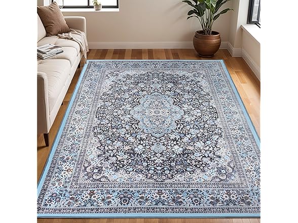 Superior Modern Geometric Floral Medallion Indoor Area Rug