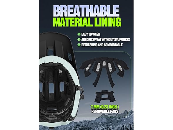 Light Blue Mountain Bike Helmet for Adults