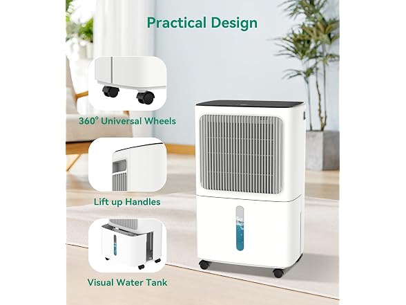 VEAGASO 34 Pint Dehumidifier with Drain Hose