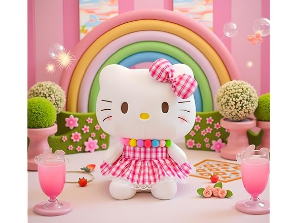 12" Kitty Plush Toy with Pink Dress