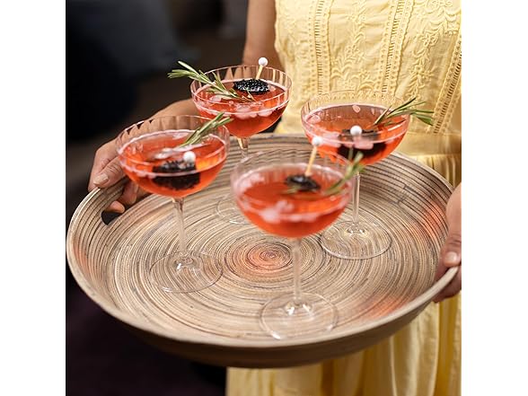 LEXA 4-Piece Handcrafted Bamboo Serving Set