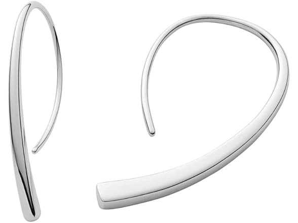 Skagen Women's Minimalist Silver Stainless Steel Drop Earrings