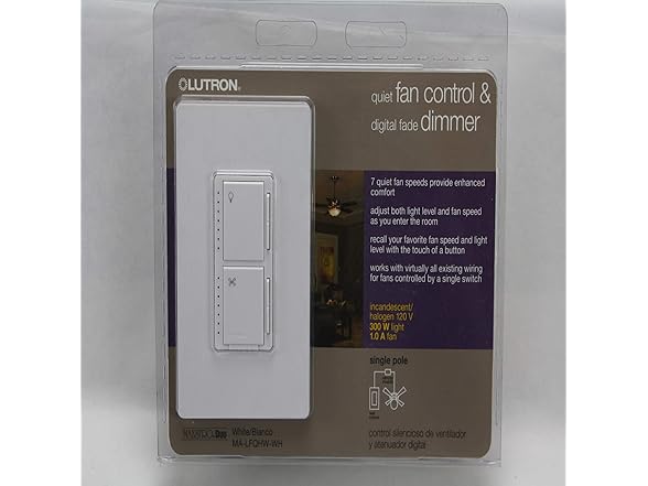 Lutron MA-LFQHW-WH Maestro Fan Control