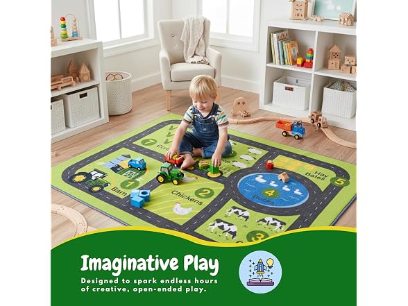 John Deere Interactive Play Area Rug, 69 x 52 Inch