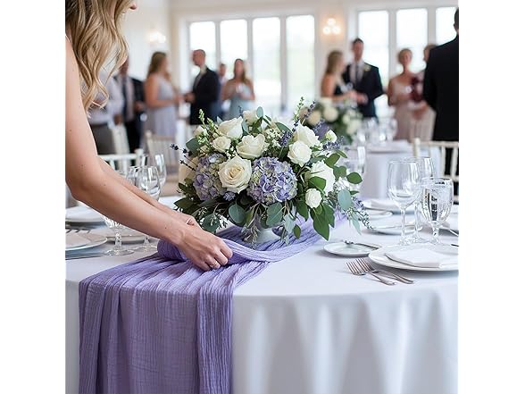 Fun Express 70" x 30" Lavender Gauze Table Runner