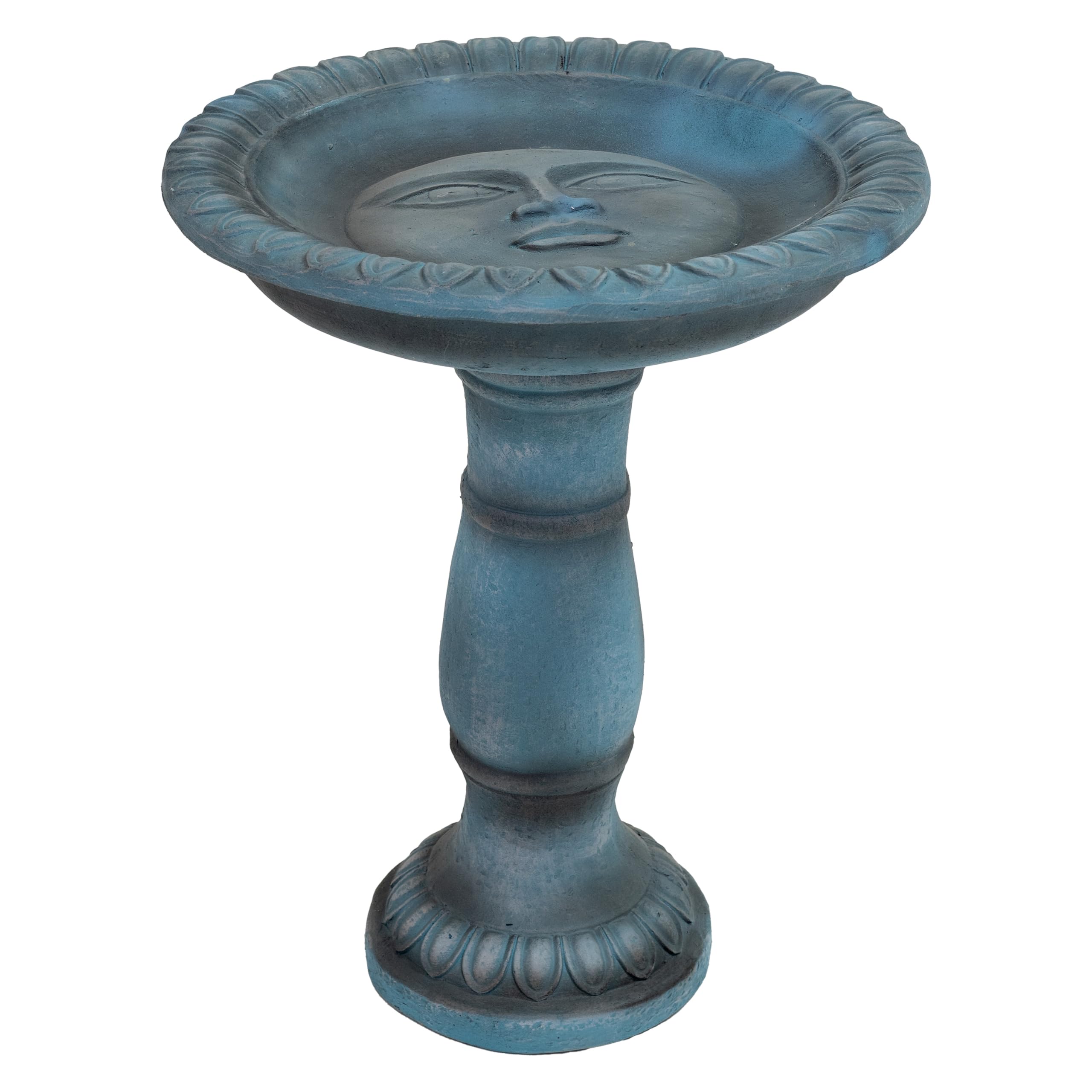 Sunnydaze Concrete Bird Bath with Textured Surface, 26” H - Gallery 12