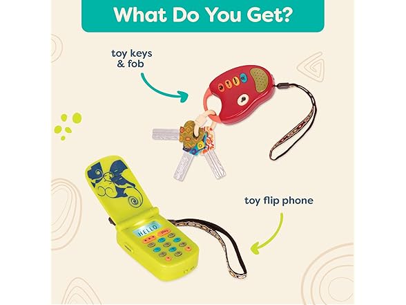 B. toys Toy Car Keys & Cellphone, 2Pc Bundle