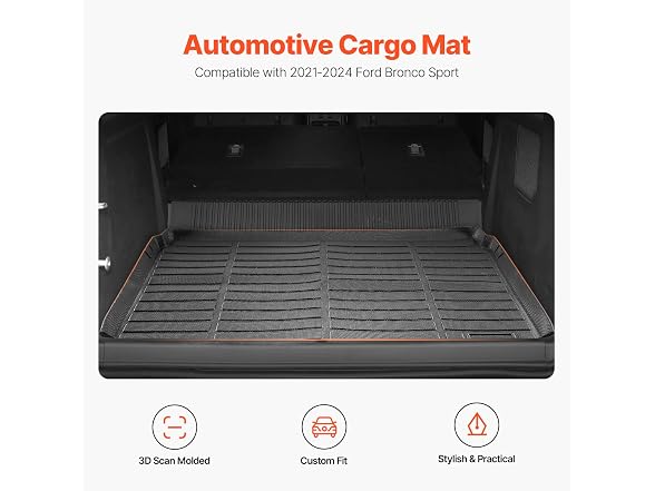 Cargo Mat Compatible with Ford Bronco Sport 2021-2024