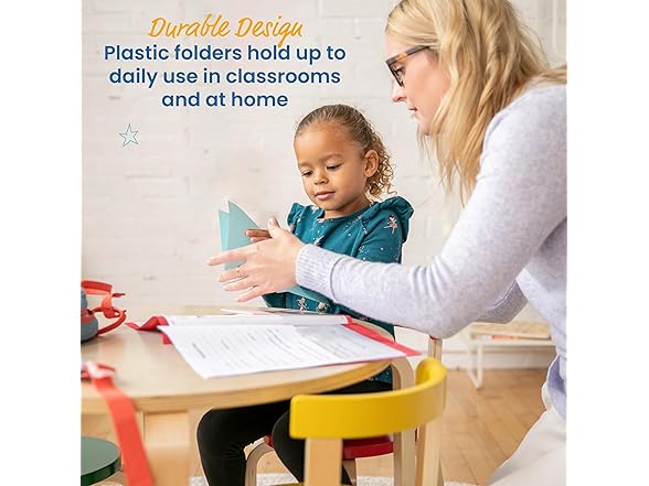 ECR4Kids 2-Pocket Parent-Teacher Classroom Communication Folder Red