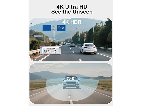 Estbuc 4K Dash Cam Front WiFi 64GB
