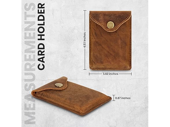 Rugged Brown Leather Card Holder RFID