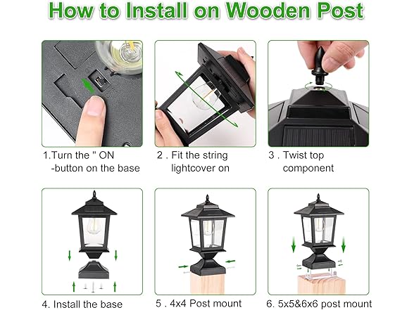4x4 Wooden Post Cap Lights 2  Pck