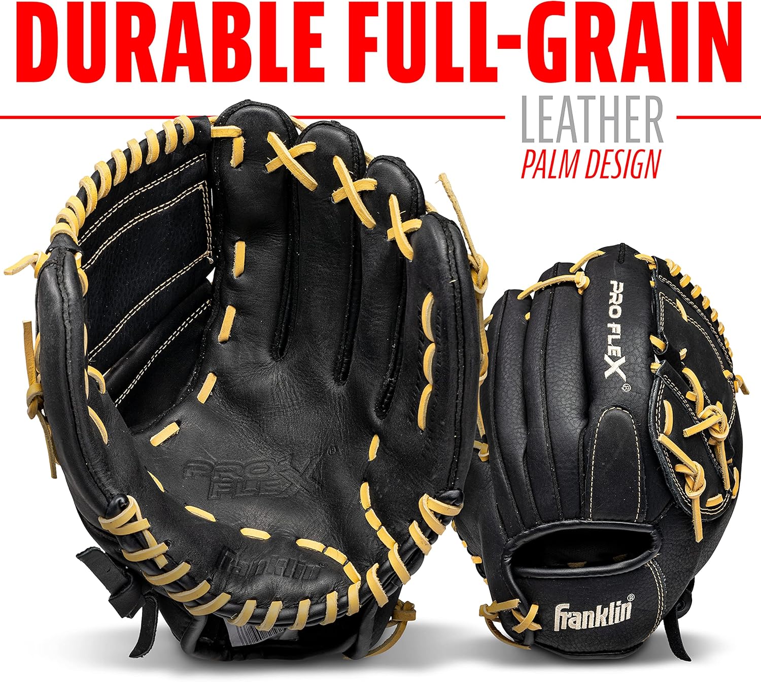 Franklin Sports Baseball Glove - Proflex Adult Baseball + Softball Glove - Gallery 18