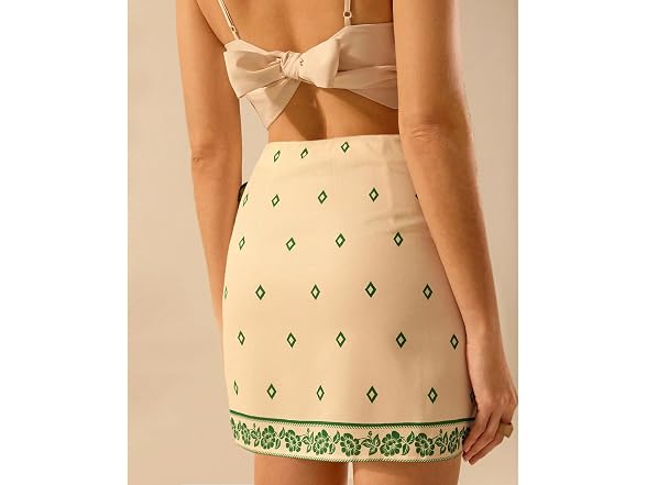 Talakeno Sage Green Floral Wrap Skirt