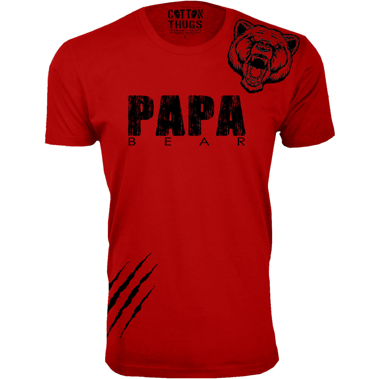 Papa Bear Scratch Father Day T-Shirt - Gallery 23
