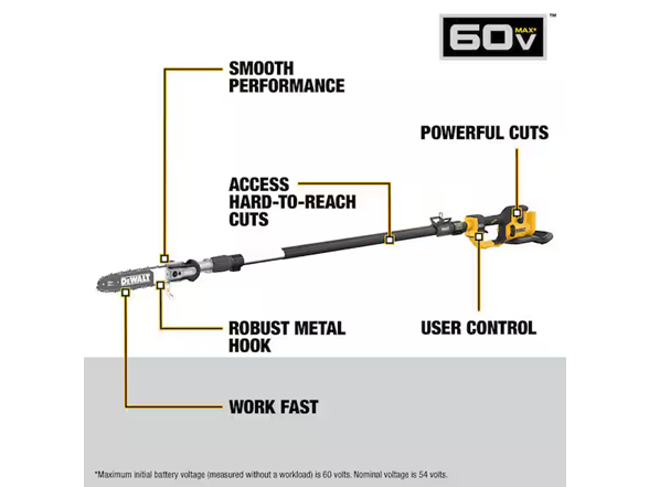 Dewalt DCPS671B FLEXVOLT 60V MAX 10 in. Pole Saw