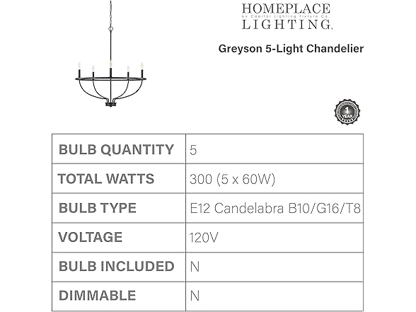 Capital Lighting HomePlace Lighting 428551MB Greyson 