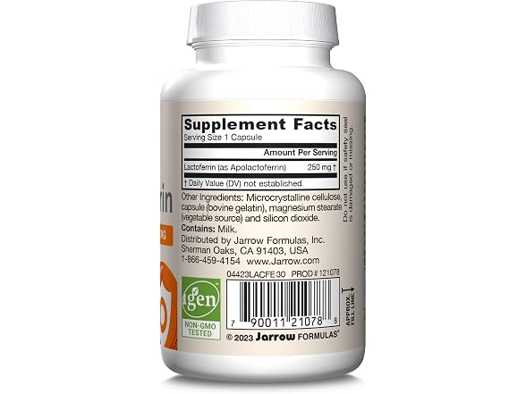 Jarrow Formulas Lactoferrin 250mg 30 Capsules