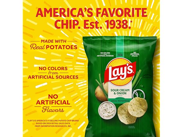 Lays Potato Chips Sour Cream and Onion 104pk