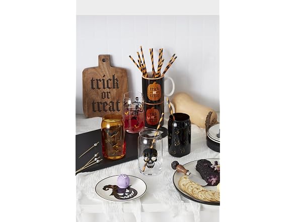 Oneida Vintro Halloween Can Cooler Glasses, 16oz, Set of 4