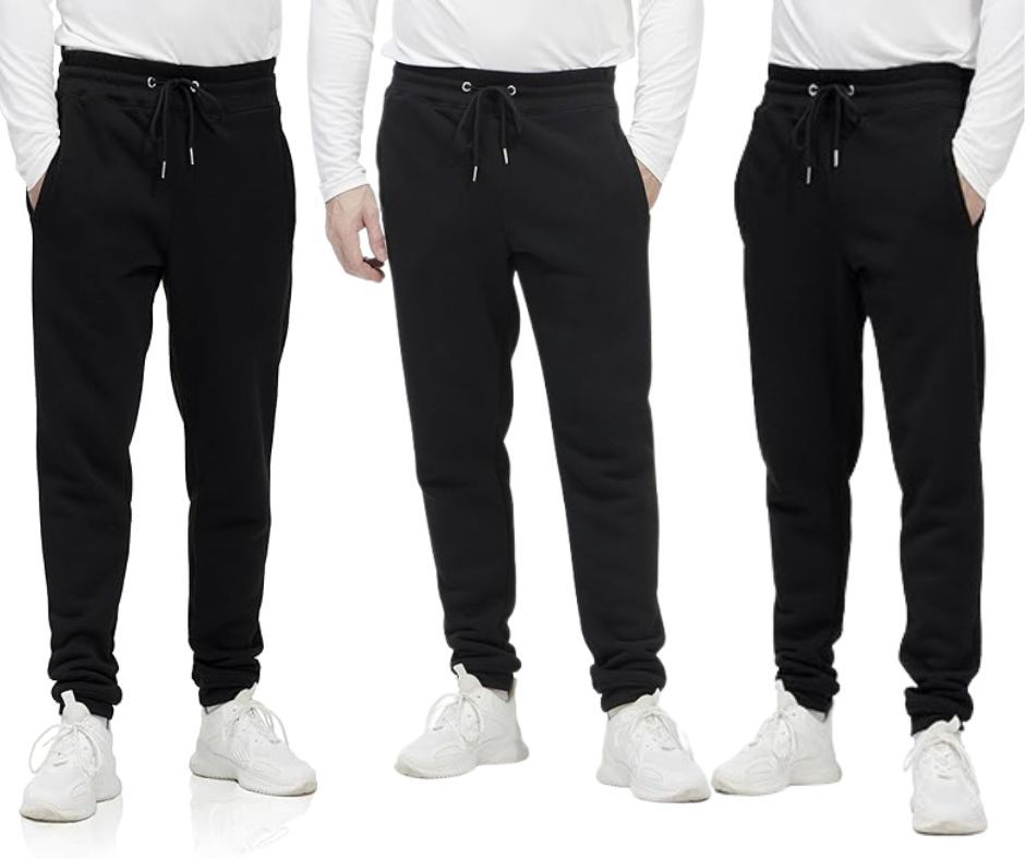 3PK Mens French Terry Joggers w/ Pockets - Gallery 4