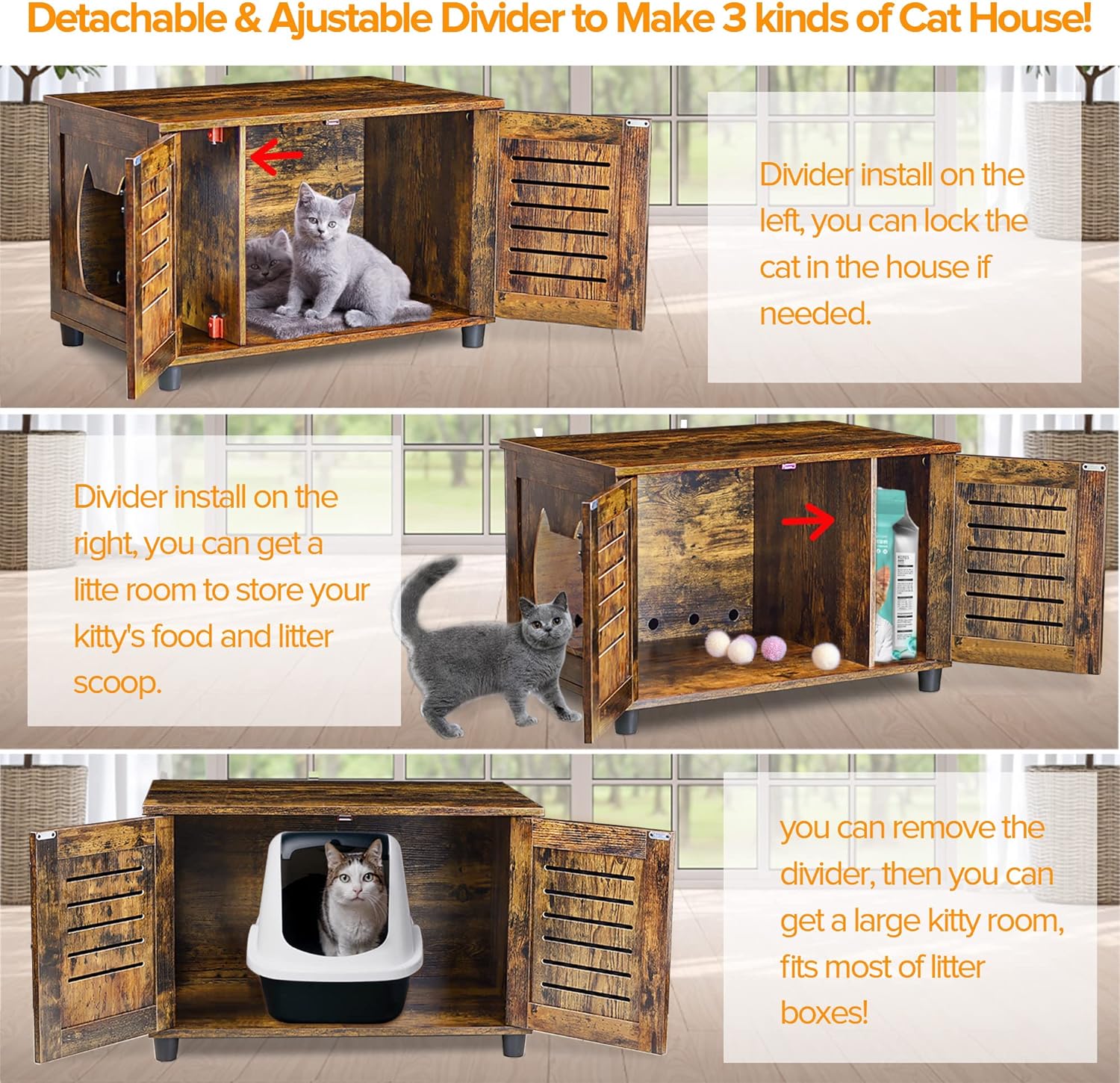 EasyCom Litter Box Enclosure, Hidden Cat Tree - Gallery 11