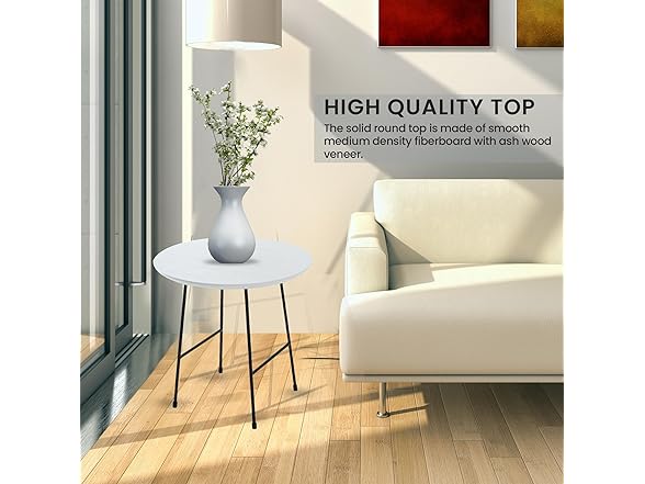 LeisureMod Rossmore Round Side Table