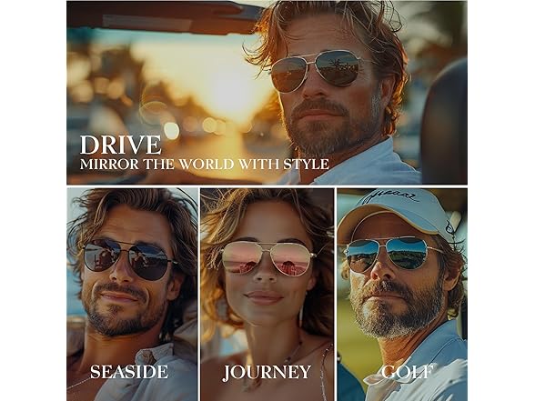 gesruny Polarized Aviator Sunglasses Unisex