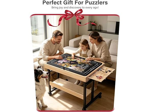 Wooden Puzzle table with Drawers