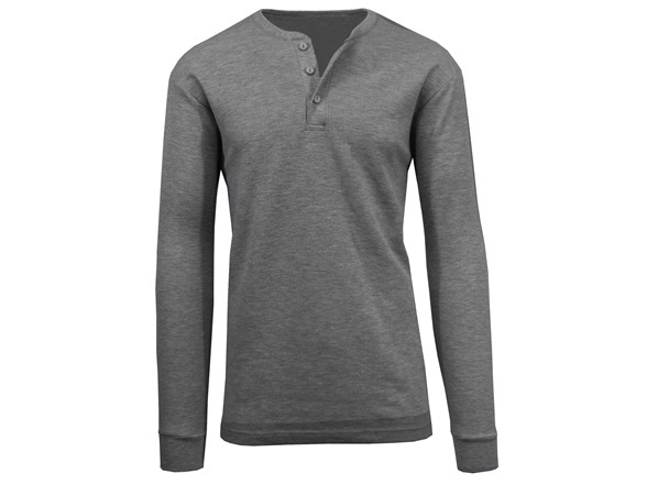3Pk Asst Mens Waffle-Knit Henley Thermal
