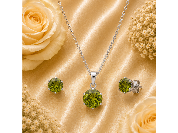 Green Stone Necklace & Earring Set