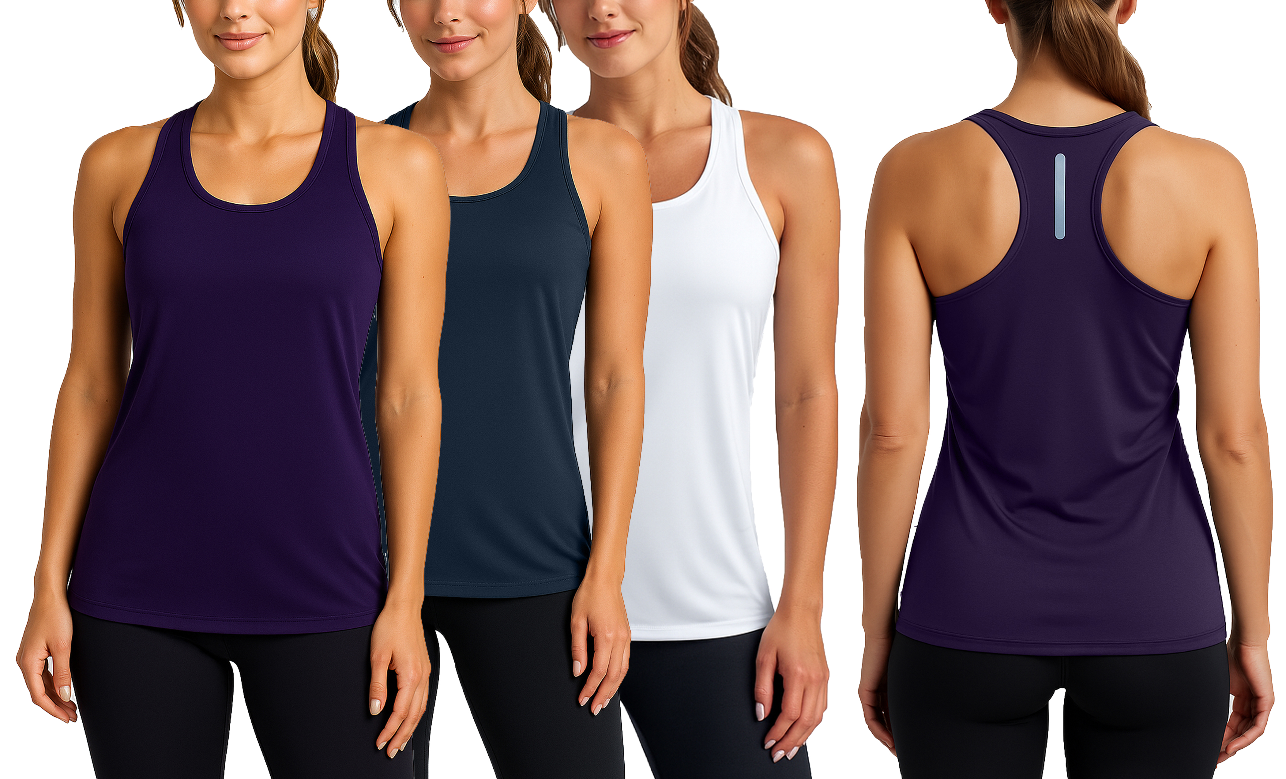 3Pk Womens Performance Racerback Tank - Gallery 14
