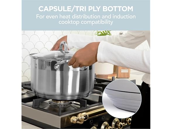 Alpha Living SP-0812G Stainless Steel Pot Set 