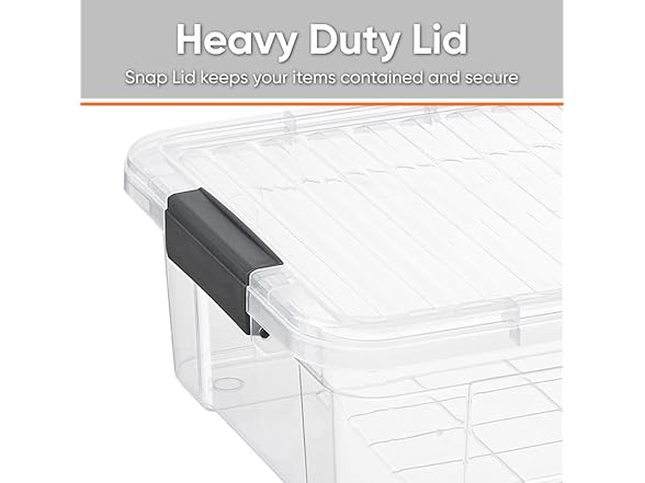 Superio Clear Storage Boxes with Lid, 3 Pack