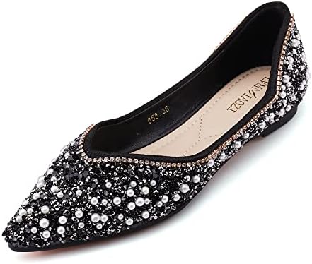 Women's Rhinestone Pointed Toe Flats 