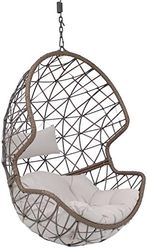 Sunnydaze Decor AJ-697 Danielle Hanging Egg Chair Gra