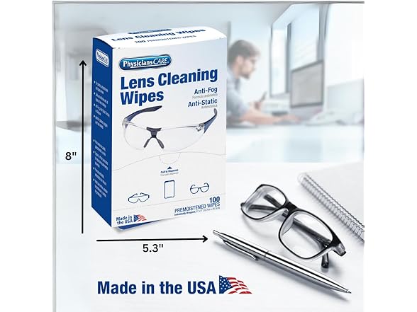 PhysiciansCare Lens Wipes 100ct 2pk
