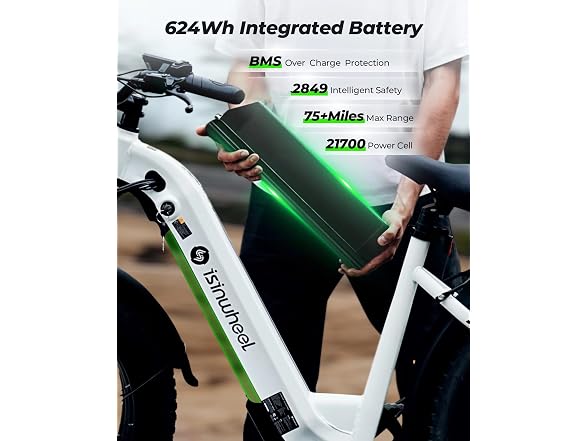 isinwheel Electric Bike 48V Battery 1500W