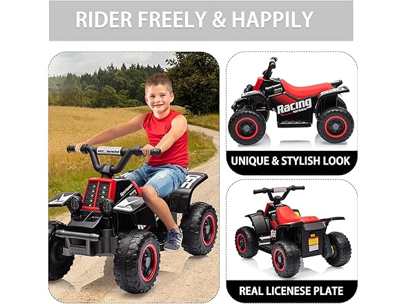 Hetoy 6V Kids Ride On Electric ATV (Black)