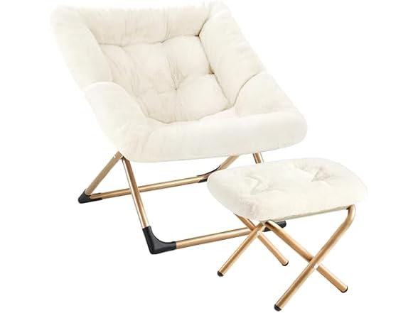 Beige Oversized Saucer Chair