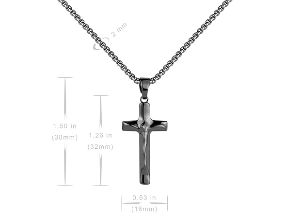 Karseer Black Cross Necklace