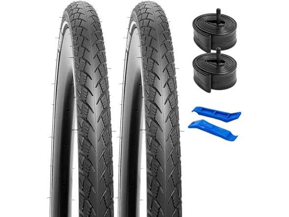 YUNSCM 26x1.75" Bike Tires & Tubes, 2-Pack