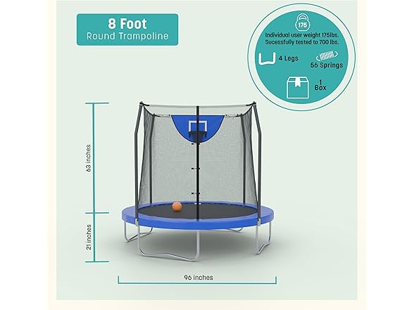 Skywalker Trampoline Jump N' Dunk 8 FT