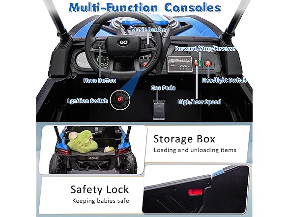 24V Ride on Cars for Kids, Blue