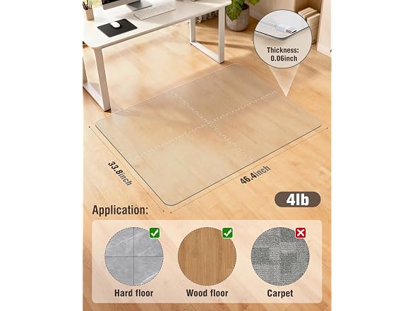 Blvornl 36x48in Puzzle Chair Mat Floor