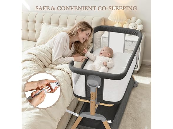 Bolmen Black Rocking Bassinet Bedside Sleeper
