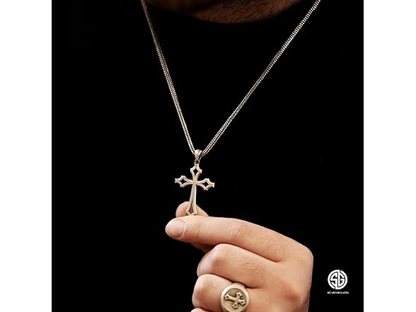 bysilvergates Cross Necklace for Men 925