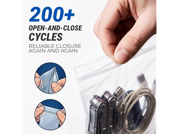 10" x 12" Medium Reclosable Plastic Zip Bags, 100 Count