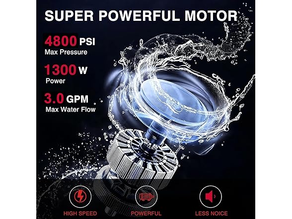 Electric Pressure Washer, 1850 PSI Max,1.0 GPM, 5" Wheels, 18M Cord