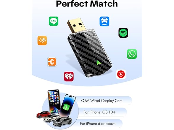 PTGTO Pro Mini Wireless CarPlay Adapter